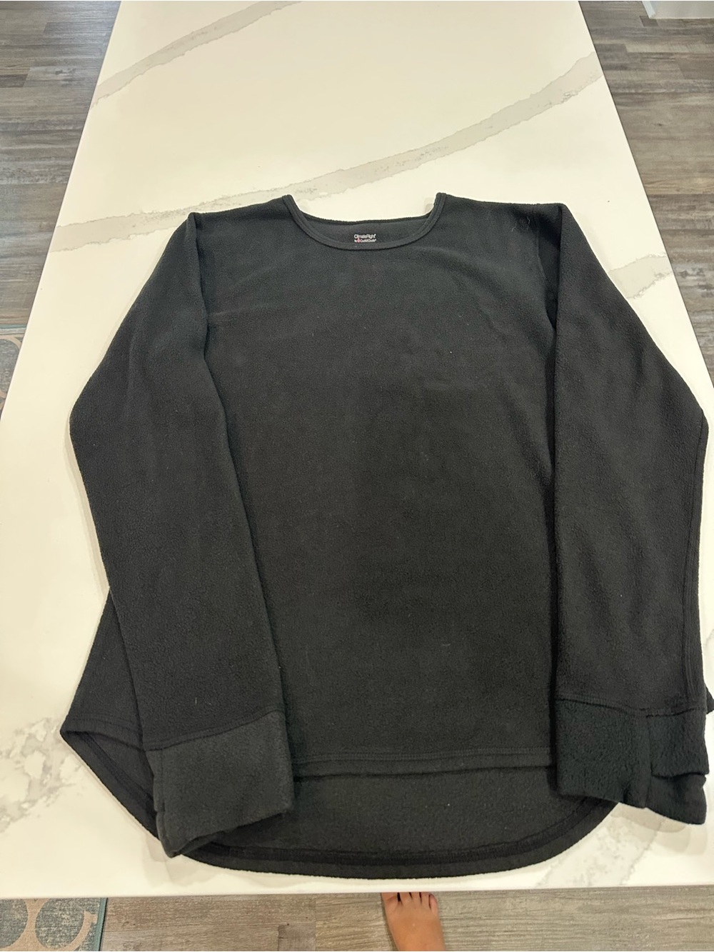Cuddl Duds Black Thermal Crewneck Pullover
